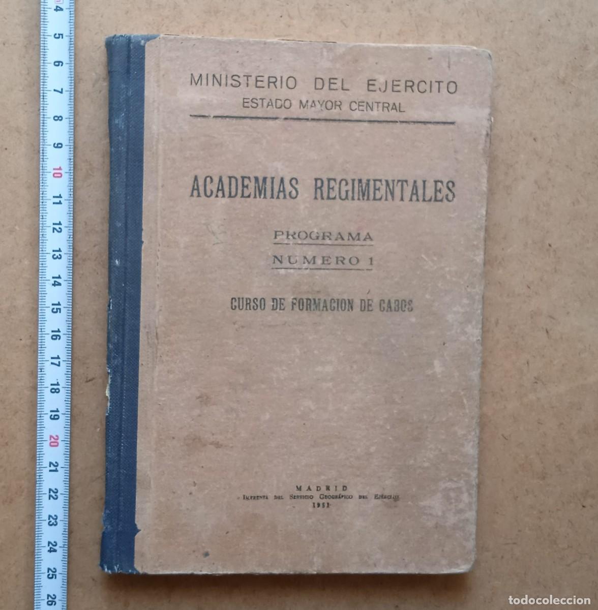 Military Antiques: academias regimentales curso formacion de cabos 1951