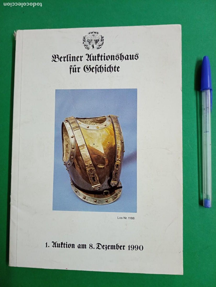 Militaria: Antiguo libro Cat&aacute;logo de Subasta de Antig&uuml;edades Militaria. Alemania 1990.