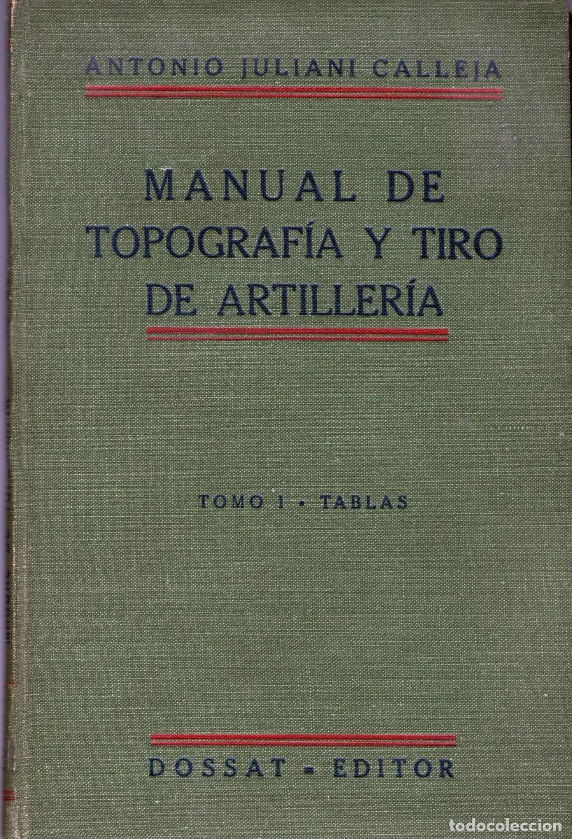 Militaria: MANUAL DE TOPOGRAF&Iacute;A Y TIRO DE ARTILLER&Iacute;A. ANTONIO JULIANI CALLEJA. TOMO I - TABLAS