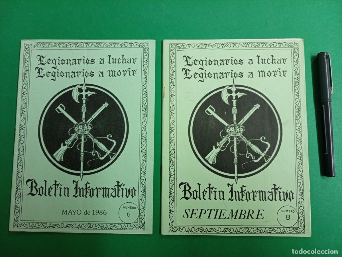 Military Antiques: Lote de 2 boletines informativos Legionarios a luchar / Legionarios a morir. N&ordm;. 6 - 8. Legion