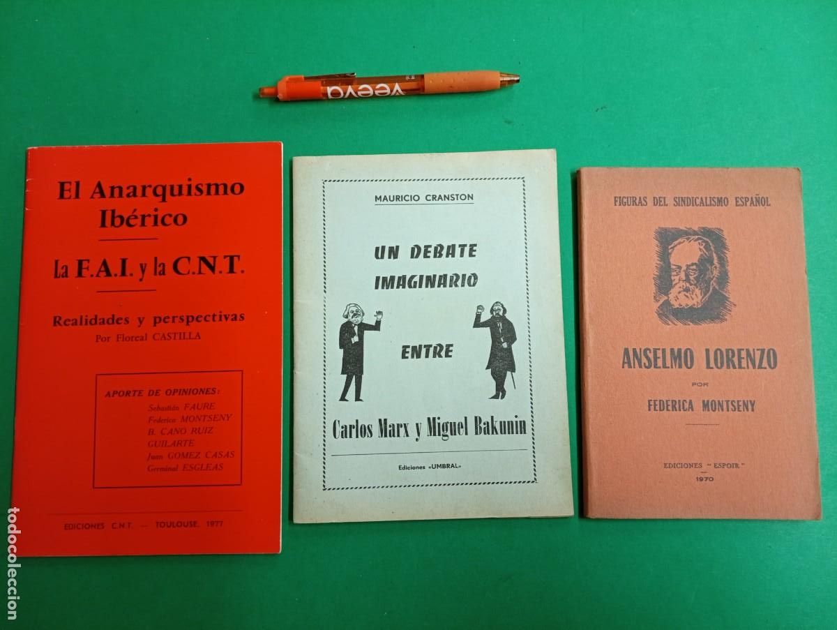 Militaria: Lote de 3 antiguos libros Anarquistas- CNT. Toulouse - Francia. Exilio.