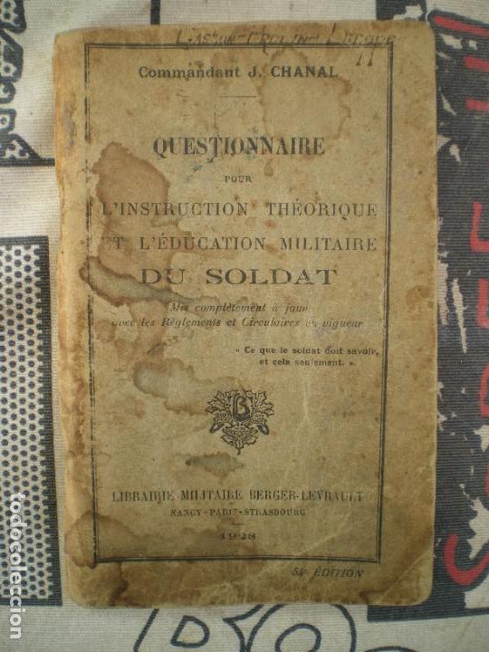 Militaria: INSTRUCCION MILITAR EN FRANC&Eacute;S, 1928
