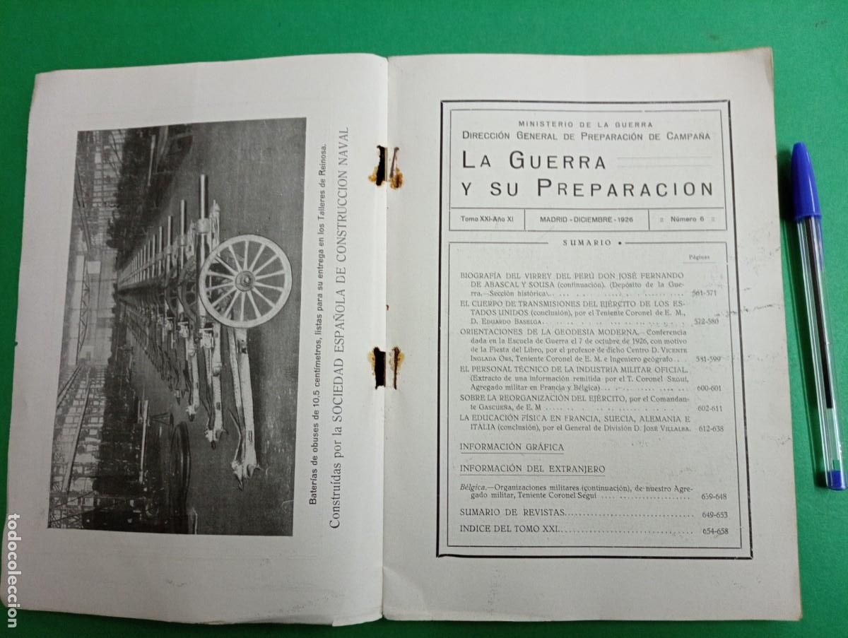 Militaria: Antiguo libro La Guerra y su Preparaci&oacute;n. Tomo XXI. Madrid 1926.