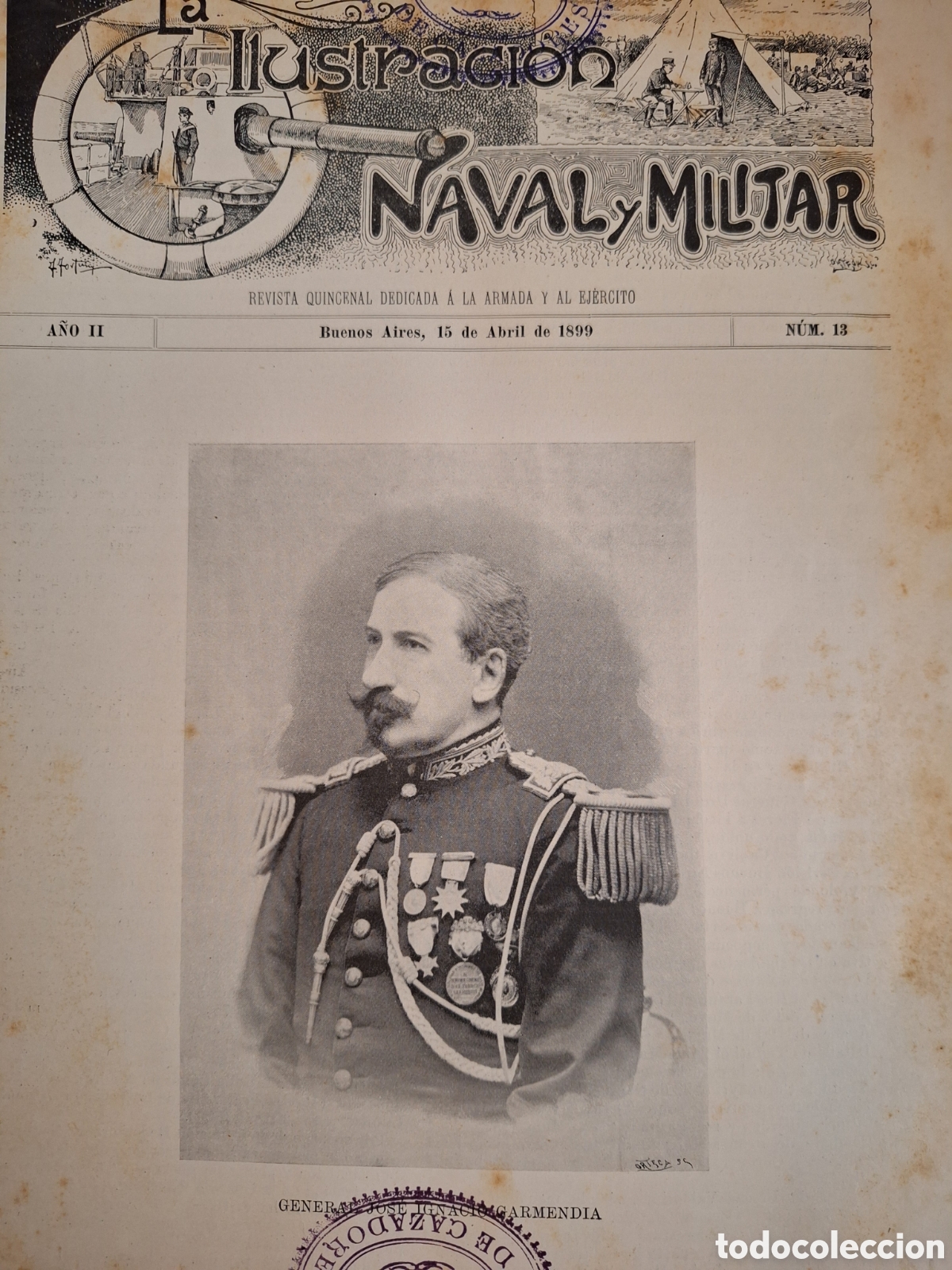 Militaria: LA ILUSTRACION NAVAL Y MILITAR 1899 GENERAL GARMENDIA GUERRERO TRIPLE ALIANZA PARAGUAY