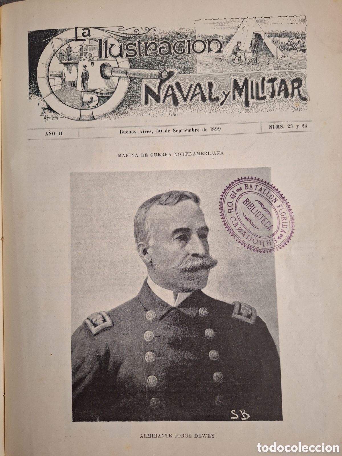 Militaria: Ilustracion NAVAL Y MILITAR almirante jorge Dewey marina de USA
