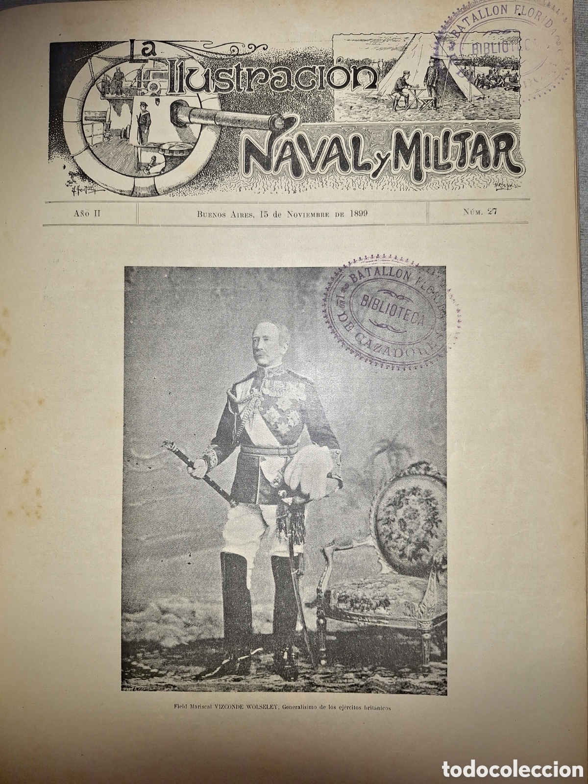 Militaria: ILUSTRACION NAVAL Y MILITAR VIZCONDE WOLSELEY 1899