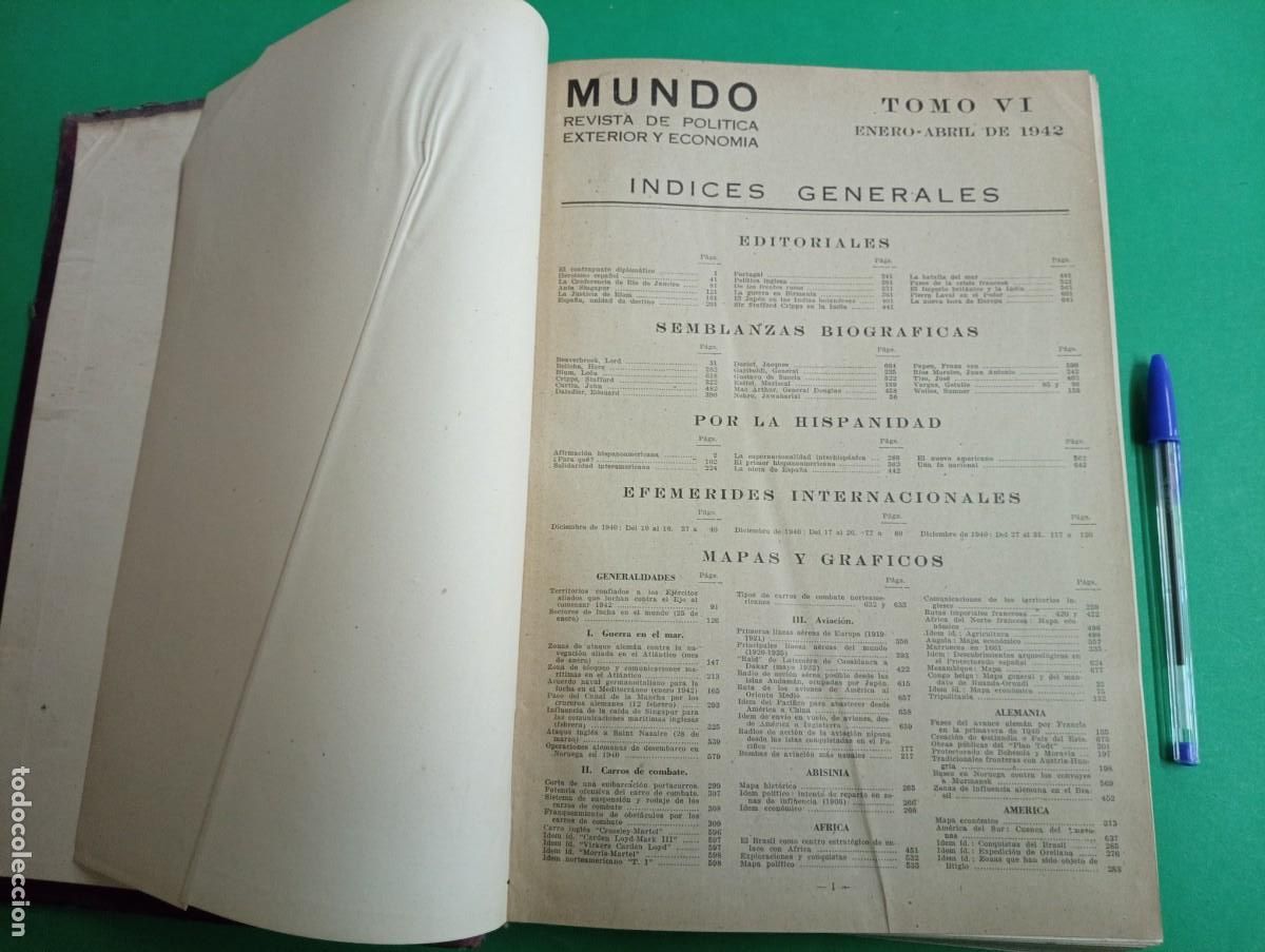 Military Antiques: Antiguo tomo Revista MUNDO. A&ntilde;o 1942. II Guerra Mundial.