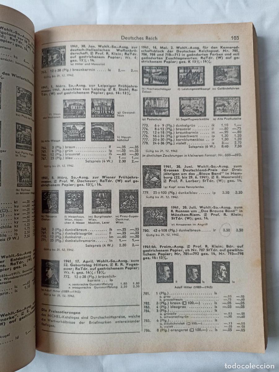 Militaria: Cat&aacute;logo Michel, libro sellos nazis (III Reich Hitler- Nazi- Alemania) WWII de 1974