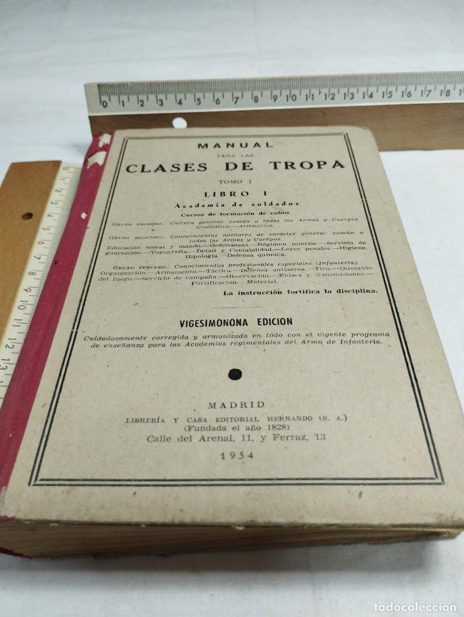 Militaria: Manual para clases de tropa, tomo I, libro 1. Librer&iacute;a Hernando, 1954
