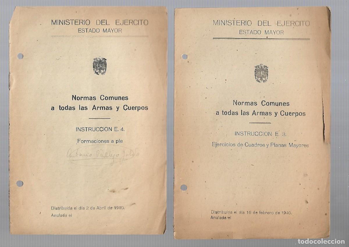 Militaria: R41-LOTE 4 CUADERNOS MINISTERIO DEL EJERCITO ESTADO MAYOR NORMAS COMUNES ARMAS Y CUERPOS 1.940/43