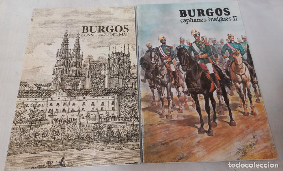 Military Antiques: 2 LIBROS, BURGOS CONSULADO DEL MAR + CAPITANES INSIGNES II, CAJA DE BURGOS 1995