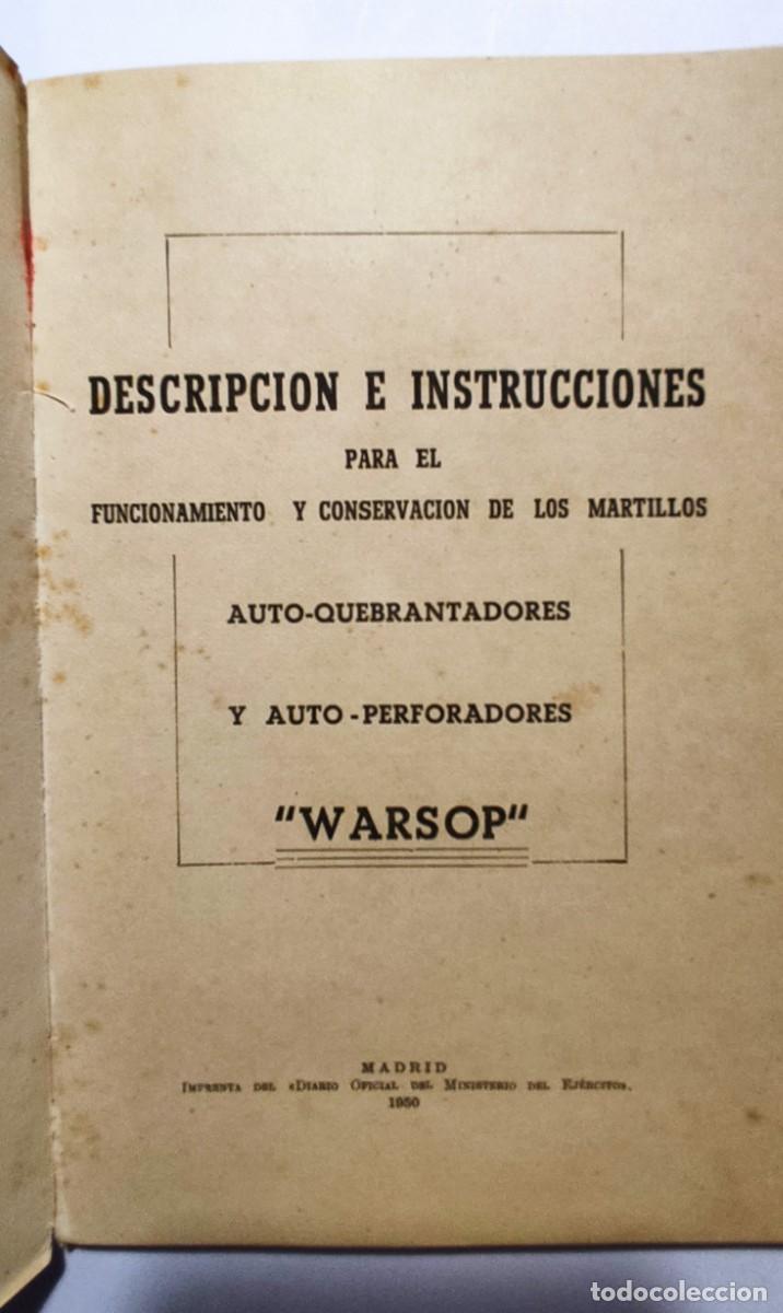 Militaria: Martillo automotor perforador y quebrantador &rdquo;WARSOP&rdquo;. A&ntilde;o 1950