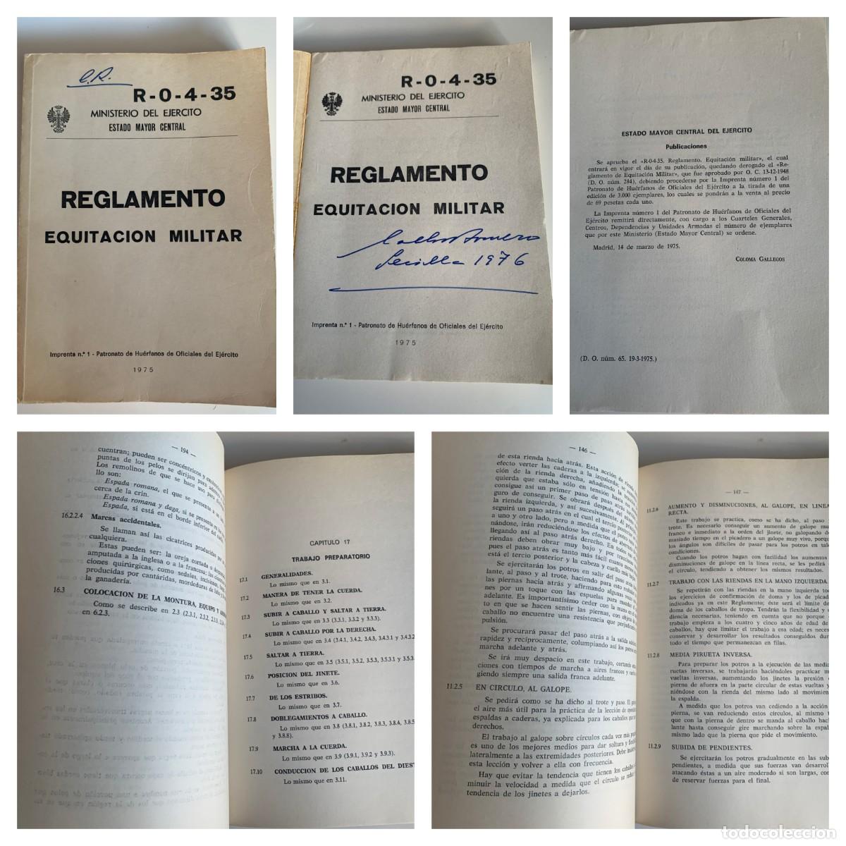 Militaria: ''REGLAMENTO EQUITACION MILITAR''. MINISTERIO DEL EJERCITO ESTADO MAYOR CENTRAL. 1976. U28