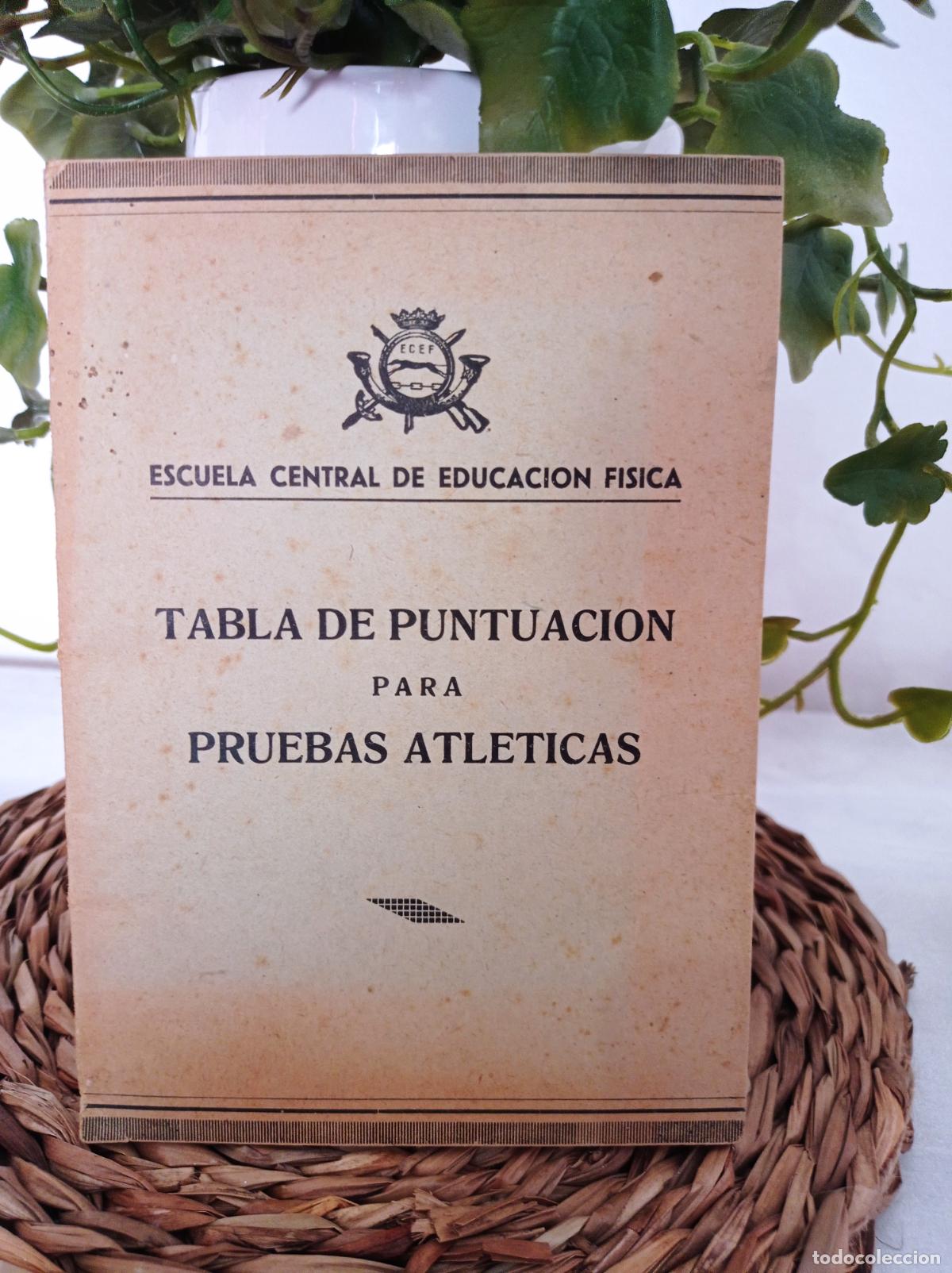 Military Antiques: TABLA DE PUNTUACI&Oacute;N PARA PRUEBAS ATL&Eacute;TICAS. ESCUELA CENTRAL DE EDUCACION FISICA. ACADEMIA INFANTERIA