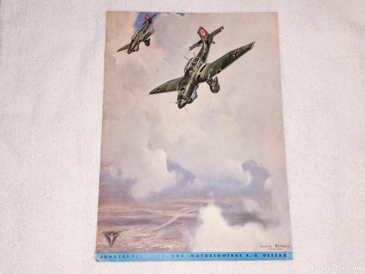 Militaria: ANTIGUO FOLLETO CATALOGO NAZI AVIONES DE COMBATE ALEMANES JUNKERS A&Ntilde;O 1939 CLAUS BERGEN