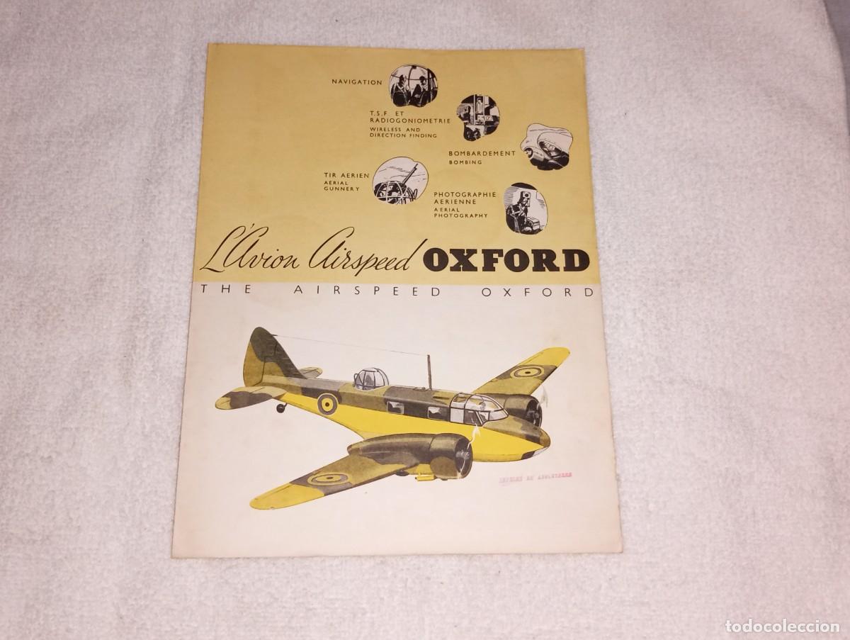 Militaria: ANTIGUO FOLLETO CATALOGO AVION DE COMBATE INGLES THE AIRSPEED OXFORD A&Ntilde;OS 30 / 40
