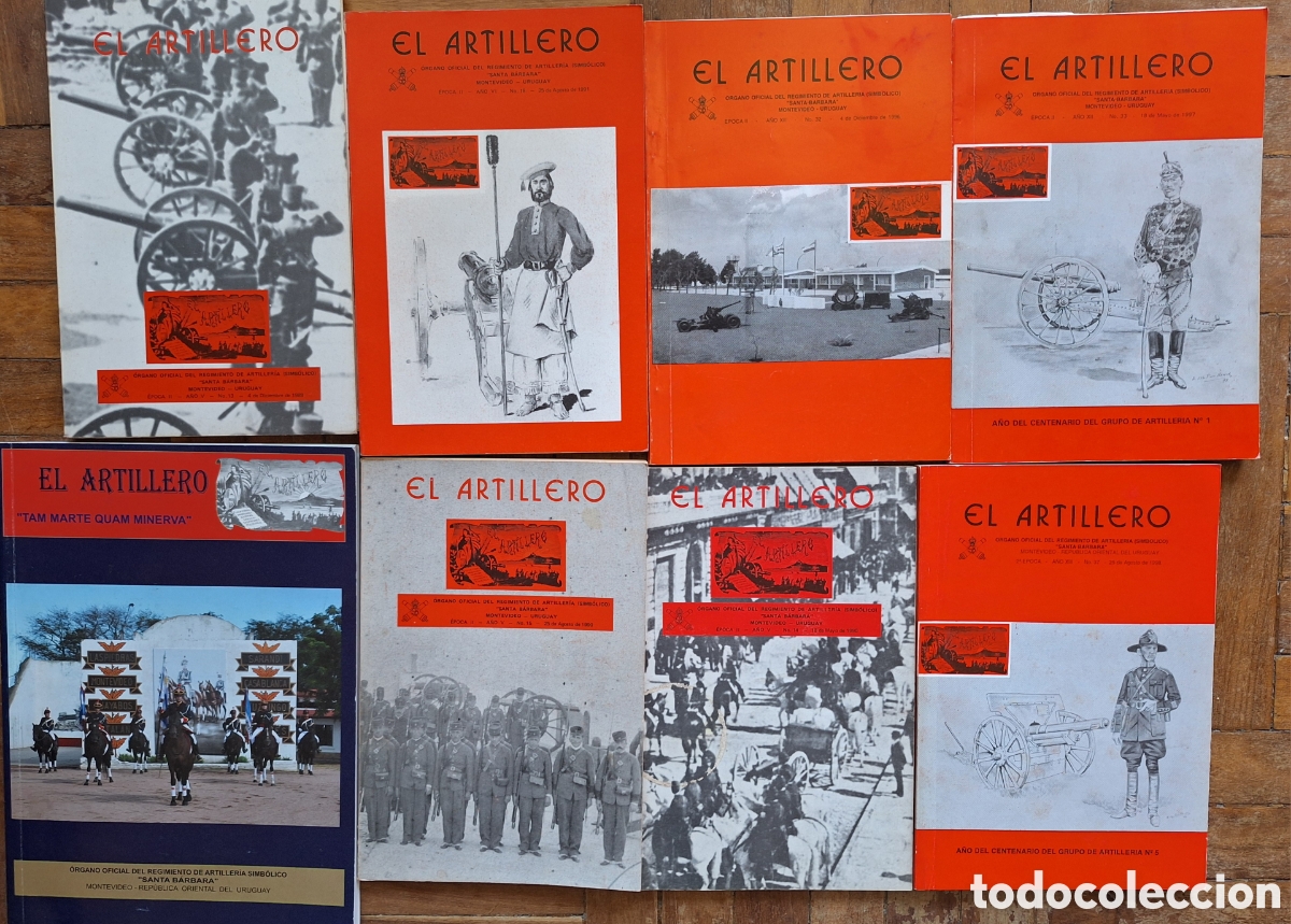 Militaria: 8 Revistas El Artillero de Uruguay trabajos de licenciado en historia militar Alberto del Pino Menck