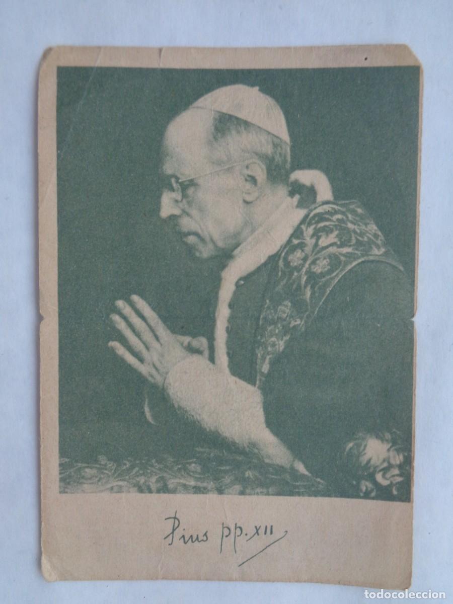 Militaria: ESTAMPA DE SS. PIO XII , HOMENAJE MILITAR . CON ORACION DE LAS FUERZAS ARMADAS ESPA&Ntilde;OLAS