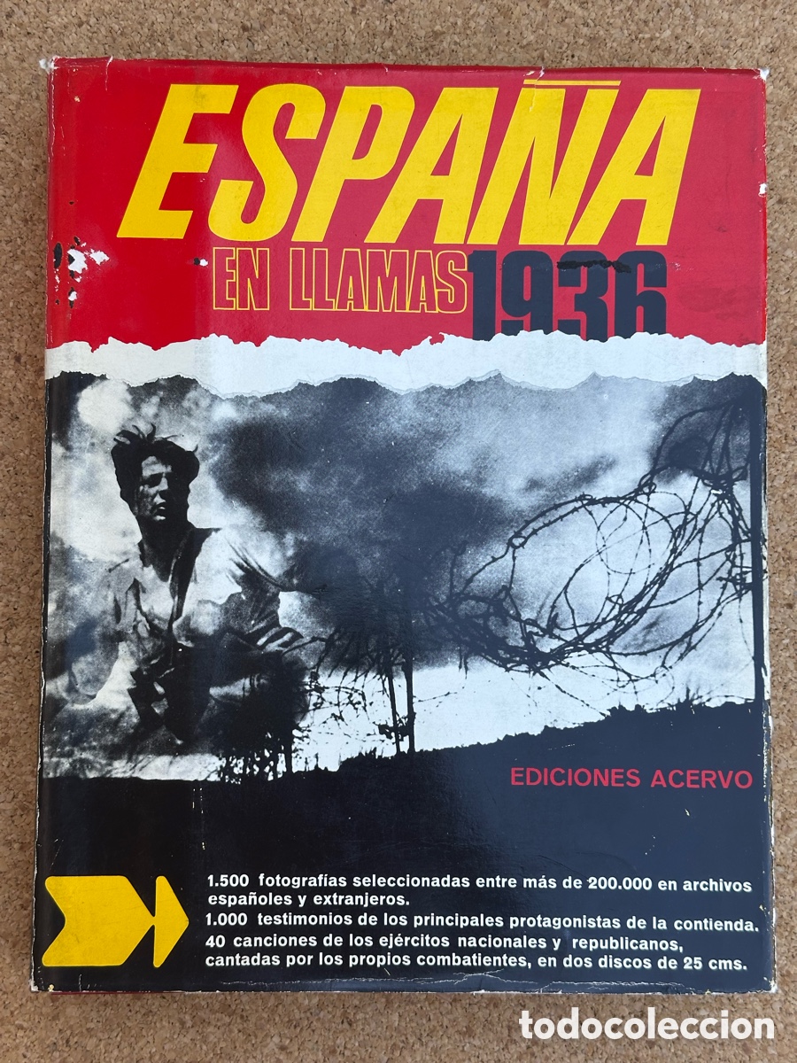 Militaria: LIBRO ESPA&Ntilde;A EN LLAMAS 1936 CON LOS 2 DISCOS - GUERRA CIVIL
