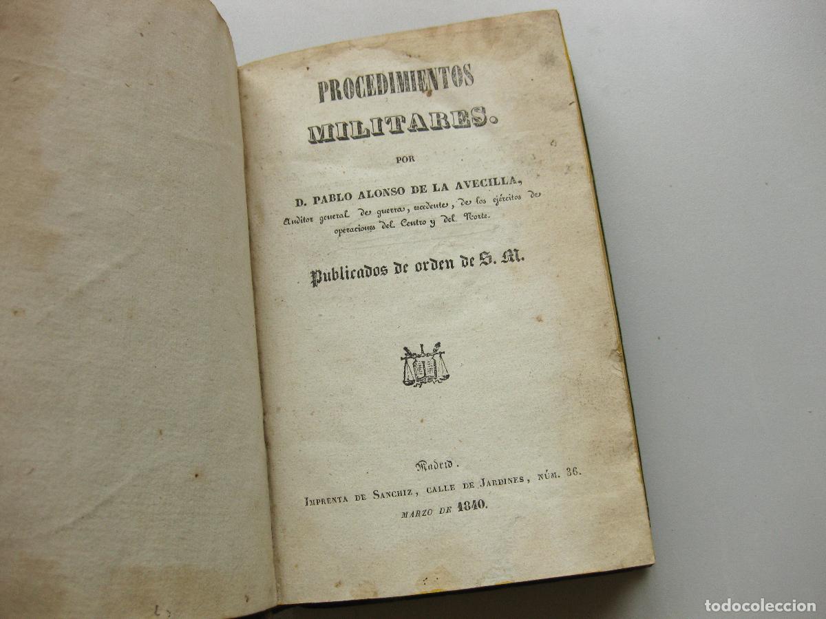 Military Antiques: PROCEDIMIENTOS MILITARES Y DICCIONARIO DE LA LEGISLACI&Oacute;N PENAL DEL EJ&Eacute;RCITO. P ALONSO DE LA AVECILLA