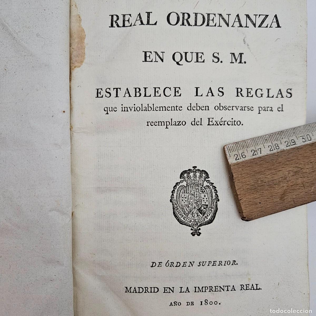 Military Antiques: 1820 REAL ORDENANZA-1819 REAL INSTRUCCI&Oacute;N-1825 PRONTUARIO-REEMPLAZO EJERCITO-3 VOLUMENES EN 1 TOMO