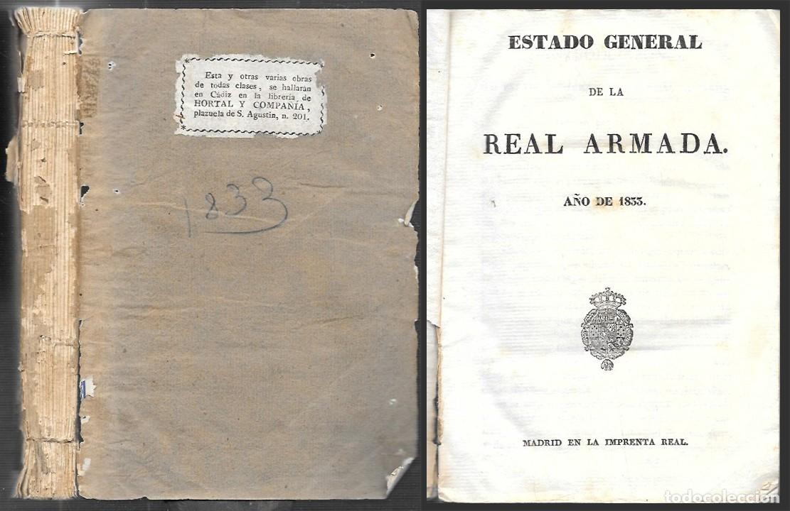 Militaria: ESTADO GENERAL DE LA REAL ARMADA A&Ntilde;O DE 1833 - A-HM-1651