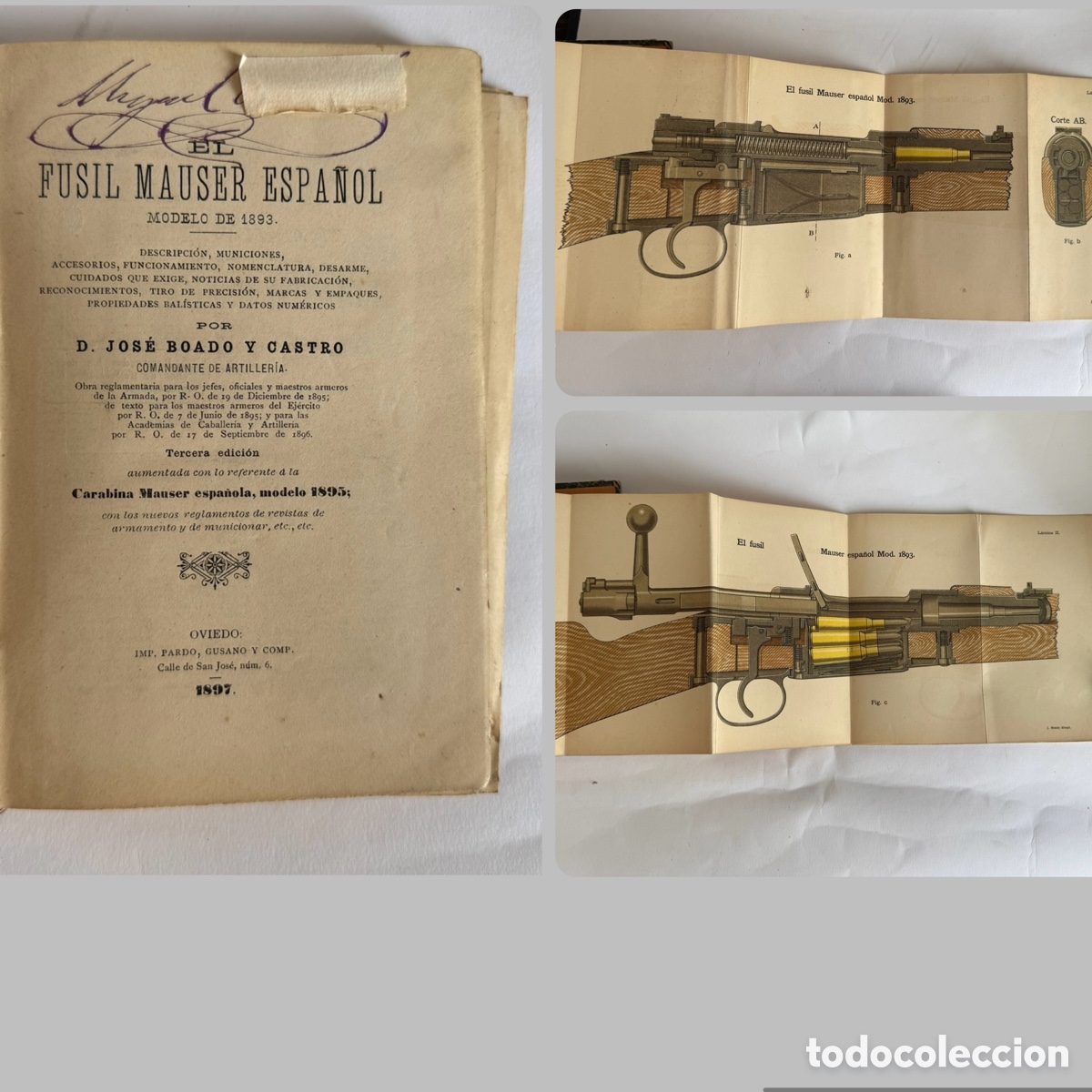 Militaria: El fusil Mauser Espa&ntilde;ol - Jos&eacute; Boado y Castro - 1897 - Oviedo - Guerra - Militar - Armas