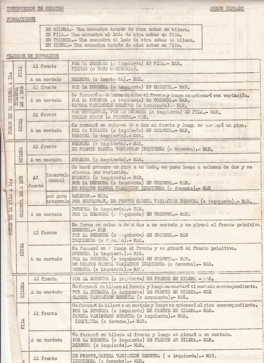 Militaria: INSTRUCCIONES PARA DESFILE MILITAR - INSTRUCCI&Oacute;N DE PELOT&Oacute;N