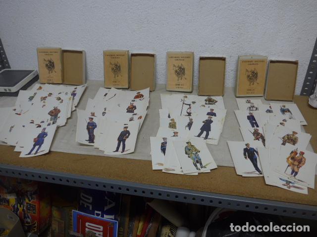 Militaria: Antiguas 4 colecciones completas de 160 postales de uniformes militares espa&ntilde;oles de 1800 a 1950