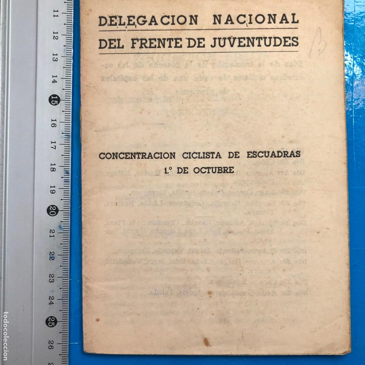 Militaria: CONCENTRACION CICLISTA DE ESCUADRAS 1&ordm; DE OCTUBRE