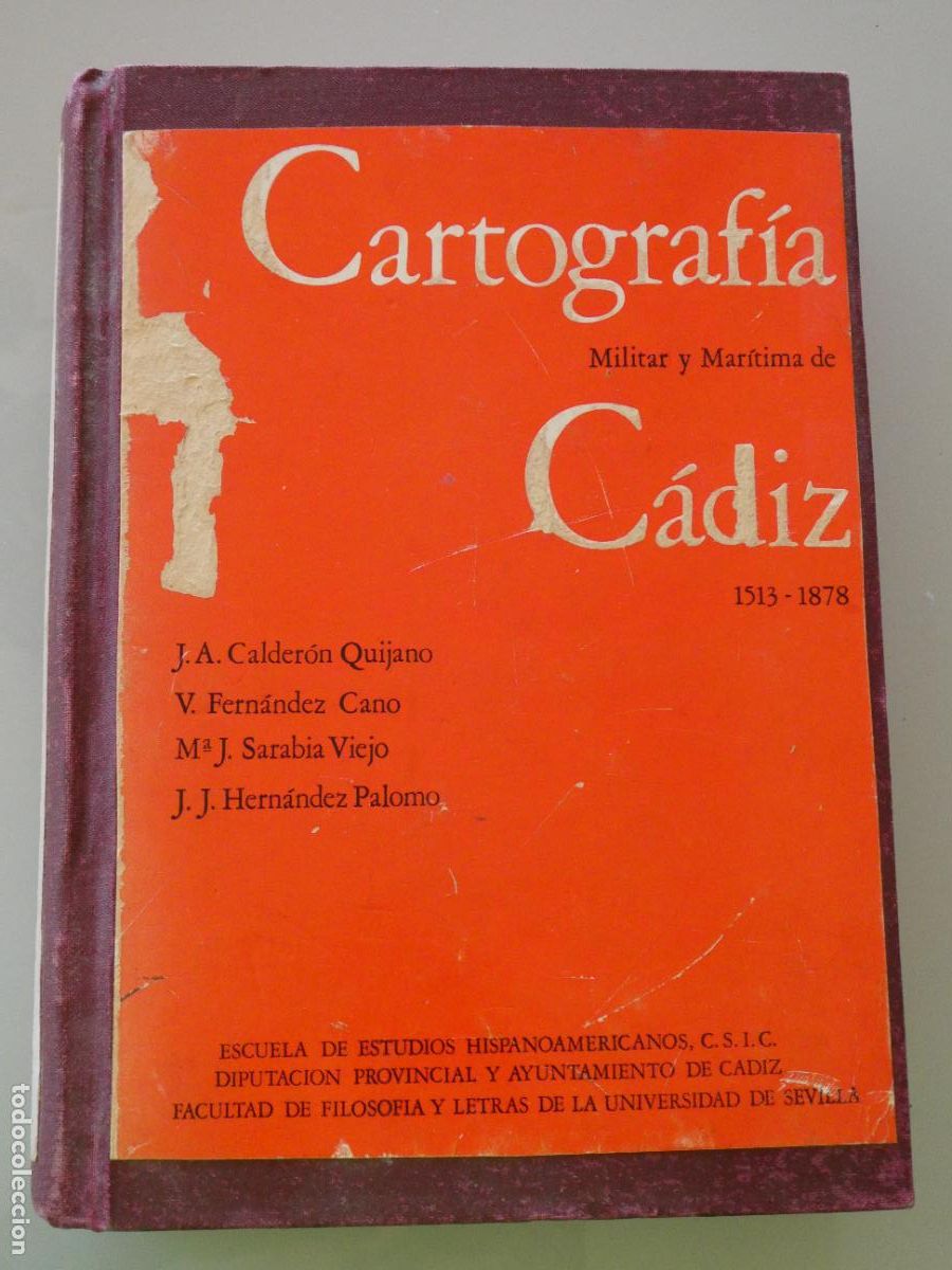 Militaria: GRAN LIBRO MILITAR CARTOGRAF&Iacute;A MILITAR Y MAR&Iacute;TIMA DE C&Aacute;DIZ 1513 1878. FIRMADO AUTORES. 2,2KG