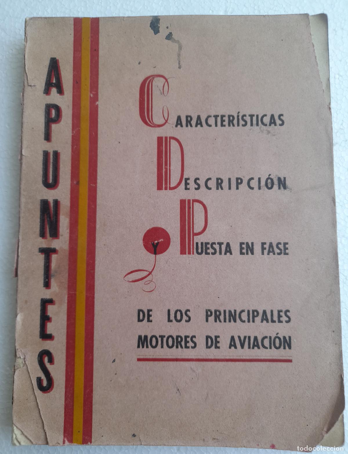 Militaria: Ej&eacute;rcito del Aire. Aviaci&oacute;n. Libro sobre motores de aeroplano. A&ntilde;o 1939-40