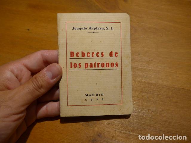 Militaria: Antiguo libro Deberes de los patronos, 1935.