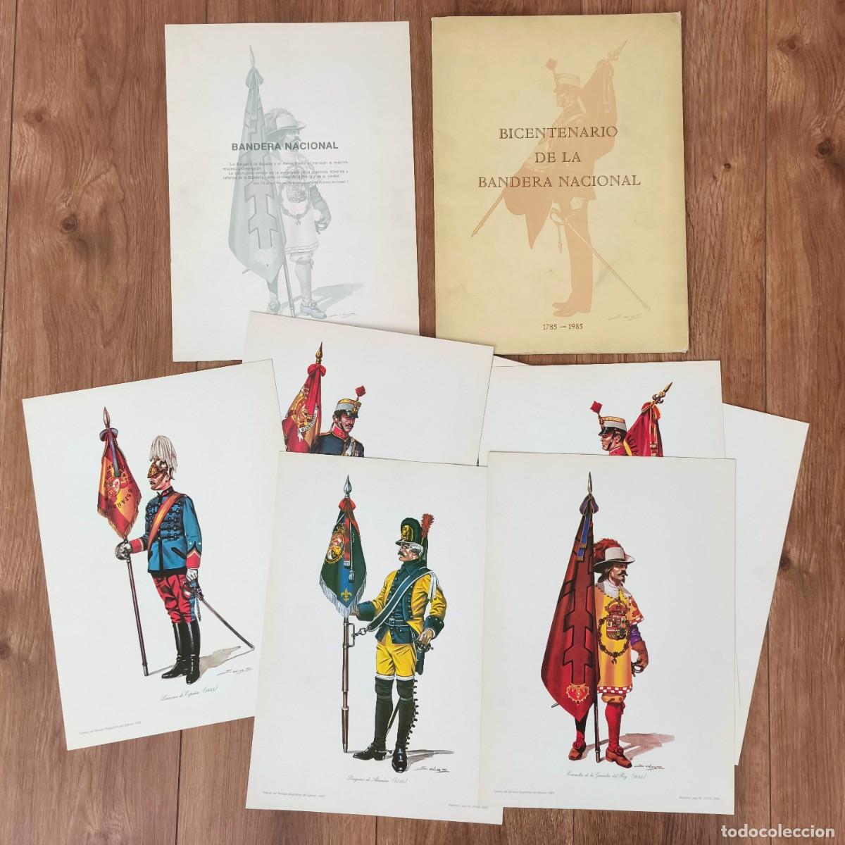 Militaria: BICENTENARIO DE LA BANDERA NACIONAL 1785-1985 - COMPLETA, 8 GRANDES L&Aacute;MINAS - DELFIN SALAS - ESPA&Ntilde;A