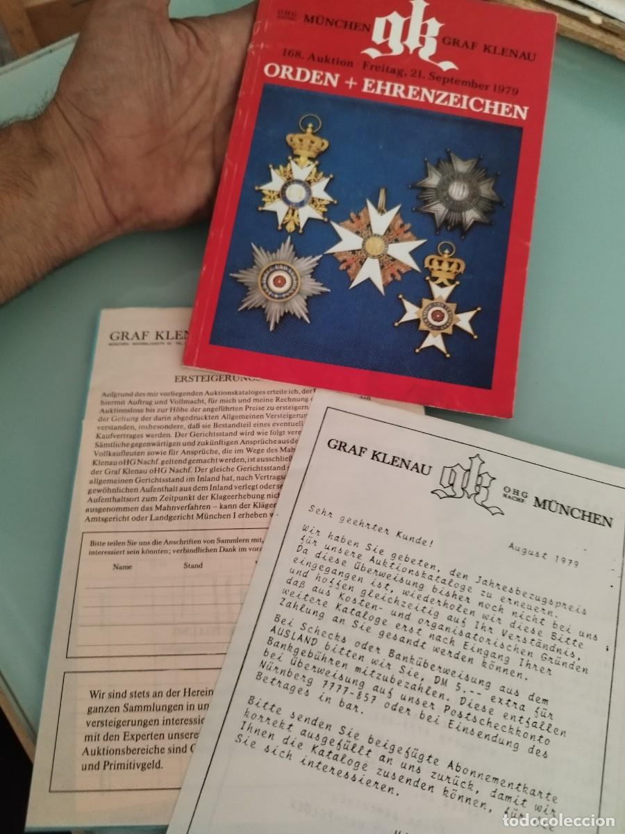 Militaria: Catalogo subasta Graf Klenau en M&uacute;nich para su 168&ordf; subasta, septiembre de 1979. Militar&iacute;a.