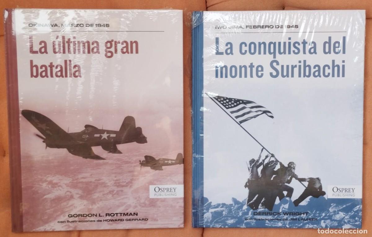 Militaria: LOTE DE DOS LIBROS DE OSPREY PUBLISHING: IWO JIMA, OKINAWA, CASTELLANO, A ESTRENAR, PRECINTADOS.