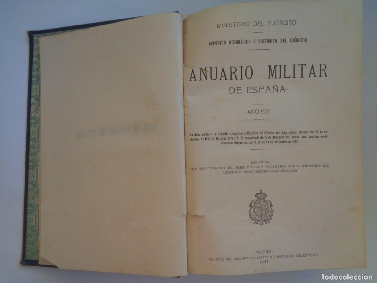 Militaria: ANUARIO MILITAR DE ESPA&Ntilde;A 1931 . PRE-REPUBLICA
