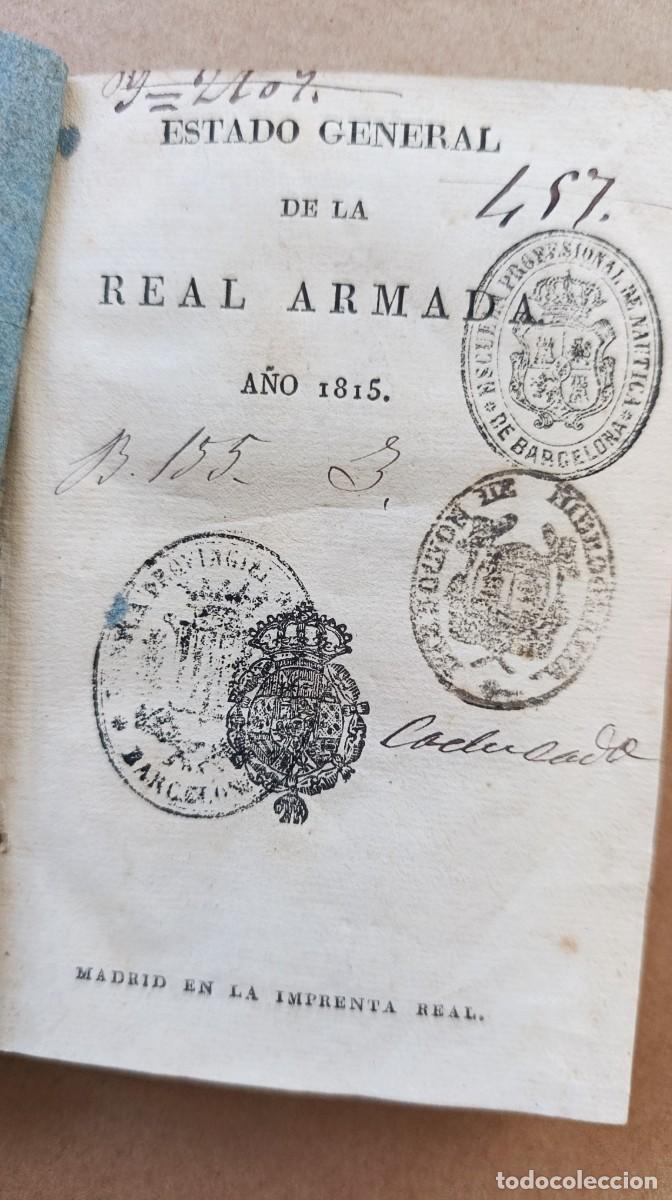 Militaria: ESTADO GENERAL DE LA REAL ARMADA. A&Ntilde;O 1815. MADRID. RARO.