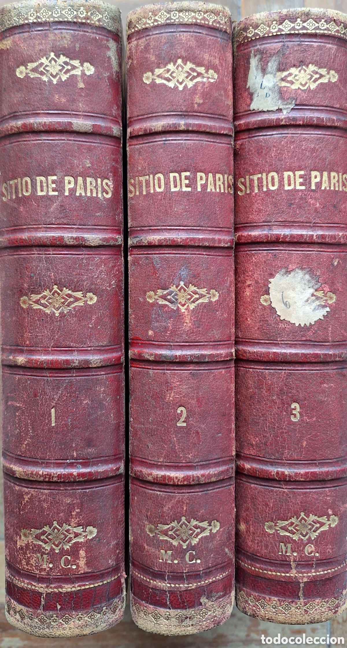 Militaria: EL SITIO DE PARIS EN 1870 DE LA PUERTA VIZCAINO 3 TOMOS NOVELA HISTORICA 1870 - 1872 GRABADOS 1 MAPA