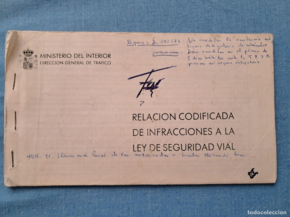 Militaria: RELACI&Oacute;N CODIFICADA DE INFRACCIONES A LA SEGURIDAD VIAL GUARDIA CIVIL A&Ntilde;OS 90