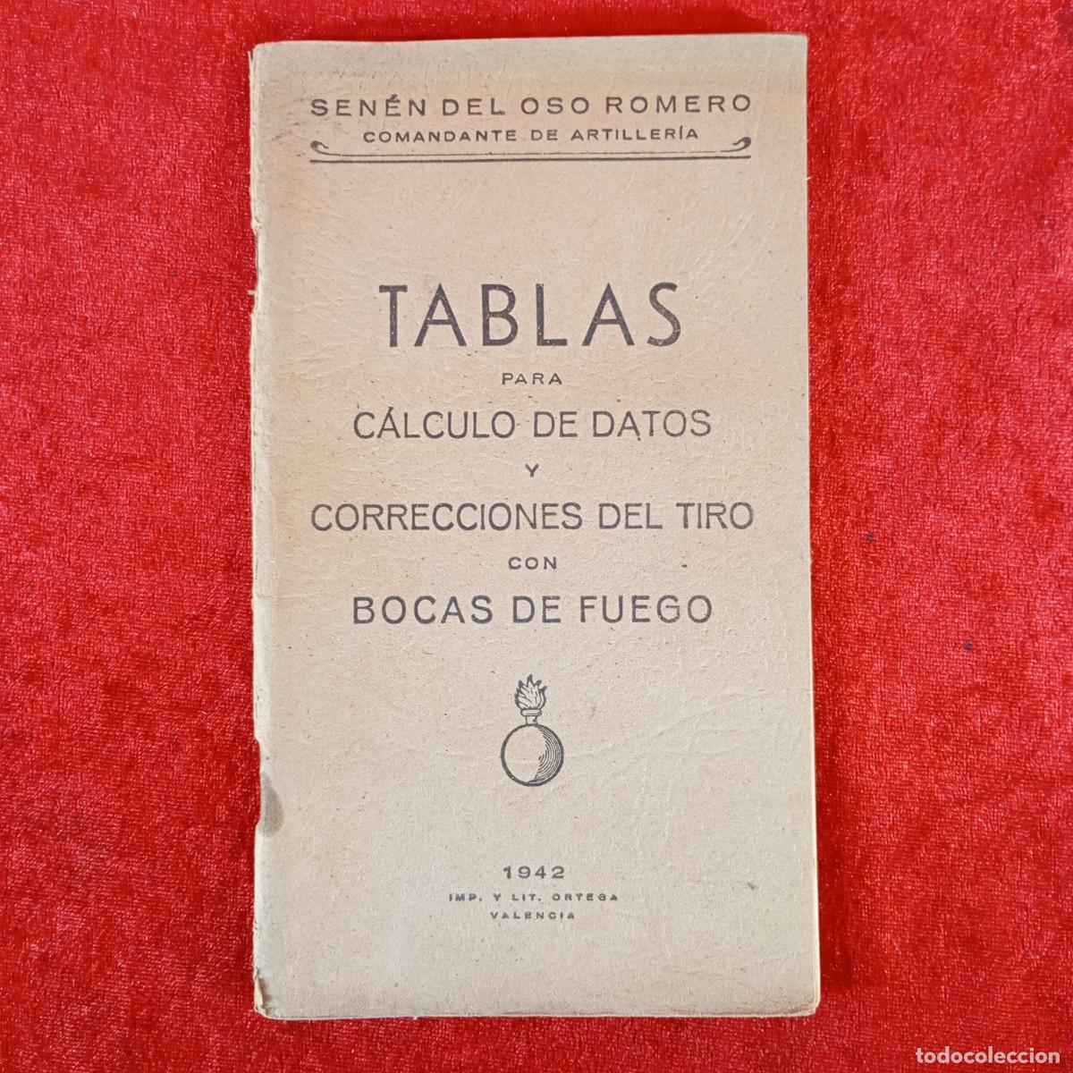 Militaria: TABLAS PARA C&Aacute;LCULO DE DATOS Y CORRECCIONES DEL TIRO CON BOCAS DE FUEGO 1942 - SEN&Eacute;N DEL OSO / 1229