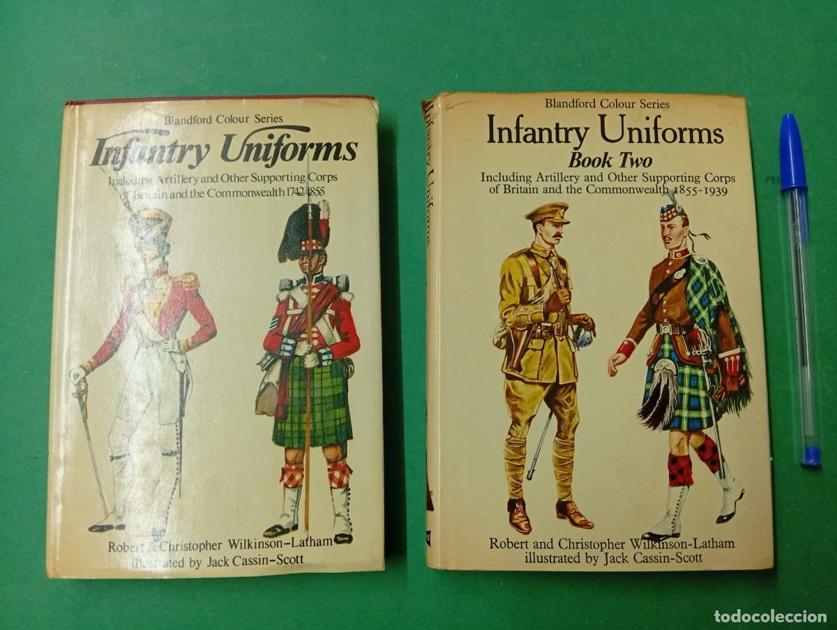 Militaria: Lote de 2 antiguos libros Infantry Uniforms. Tomo I-II. Wilkinson.