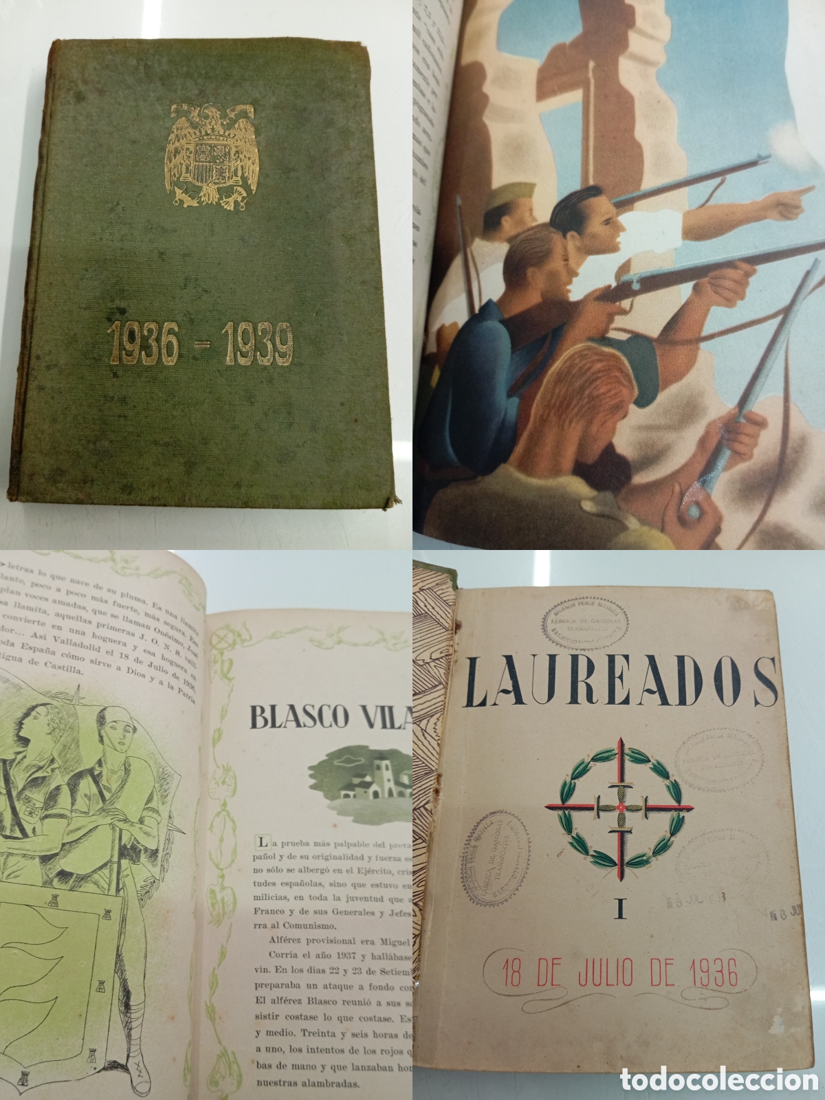 Militaria: LAUREADOS VOL I y II 1936 - 1939 (TODO LO PUBLICADO) 1940 ED. CIGUE&Ntilde;A FERMINA DE BONILLA, 1&ordf; EDICION