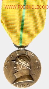 Militaria: Medalla belga ALBERTUS REX. - Foto 1