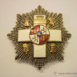 Placa Orden Merito Militar distintivo blanco 2 clase- Modelo Franco, en plata y esmaltes,