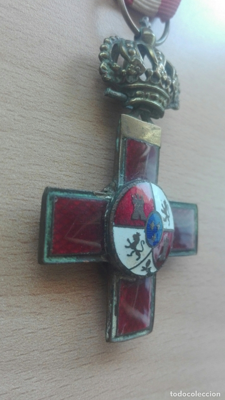 Militaria: Medalla Mérito Militar roja. Época Alfonso XII - Foto 2 - 175848945