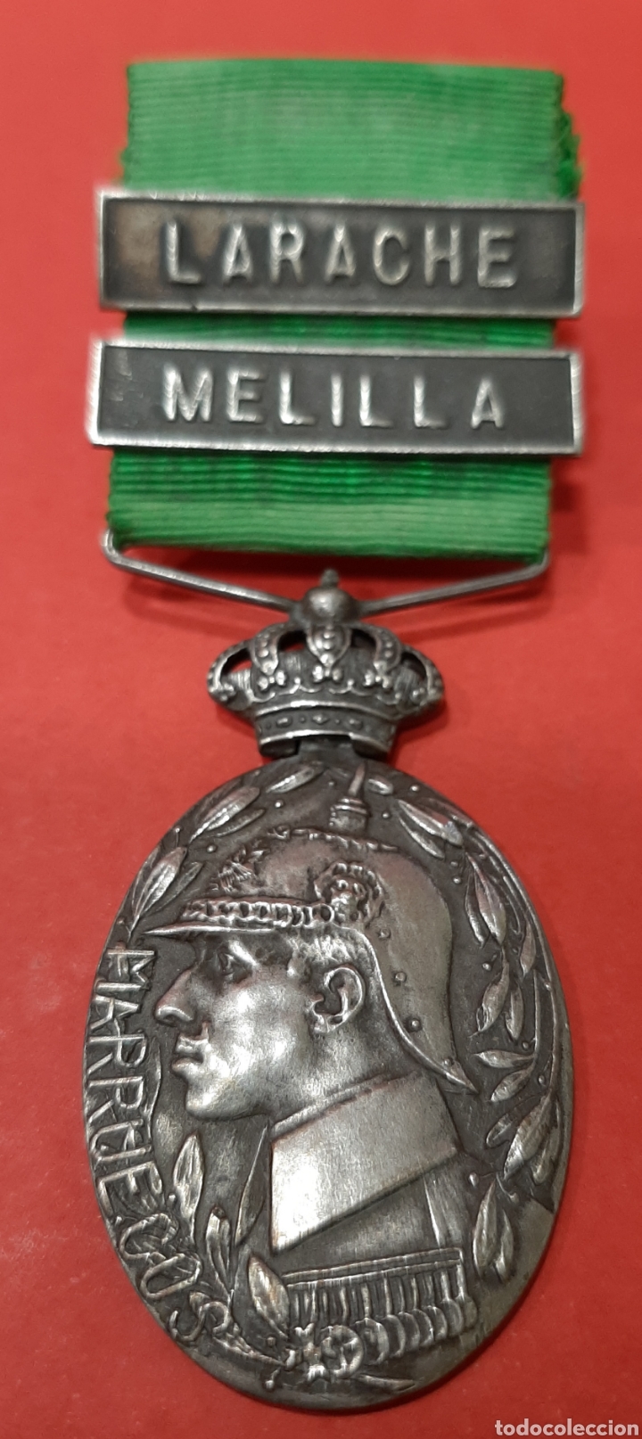 MEDALLA DE MARRUECOS, PLATA, PASADORES DE LARACHE Y MELILLA. (Militar - Medallas Españolas Originales )