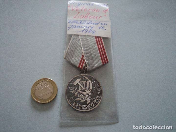 Militaria: ORIGINAL JUBILEE VETERANS OF LABOUR CCCP BETEPAH