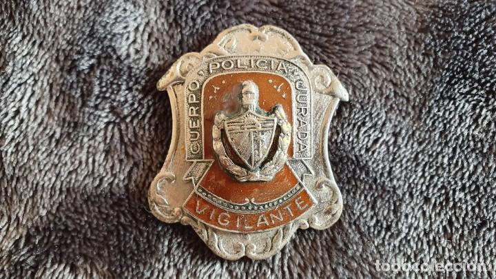 Militaria: PLACA ANTIGUA DE POLICIA DE CUBA ( POLICIA JURADA VIGILANTE ) CHAPA 1930s