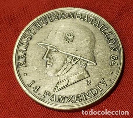 Militaria: Nazi SS Panzer Steel helmet soldier medal medallion coin
